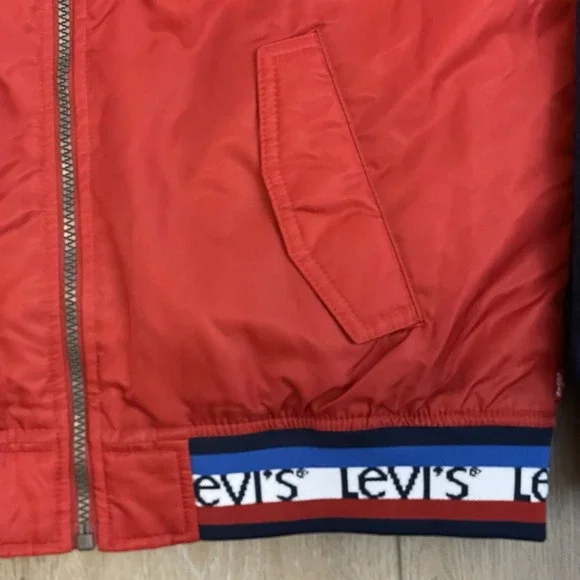Levi's‎ Bomber Jacket Red Colorblock Youth Boys Size XL - Picture 2 of 8